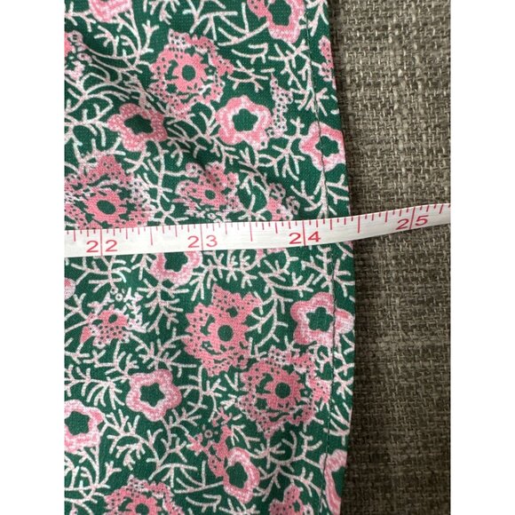 Floral Print Peplum Pullover Shirt Top Womens XL Green Pink Short Sleeve Summer - Picture 6 of 6